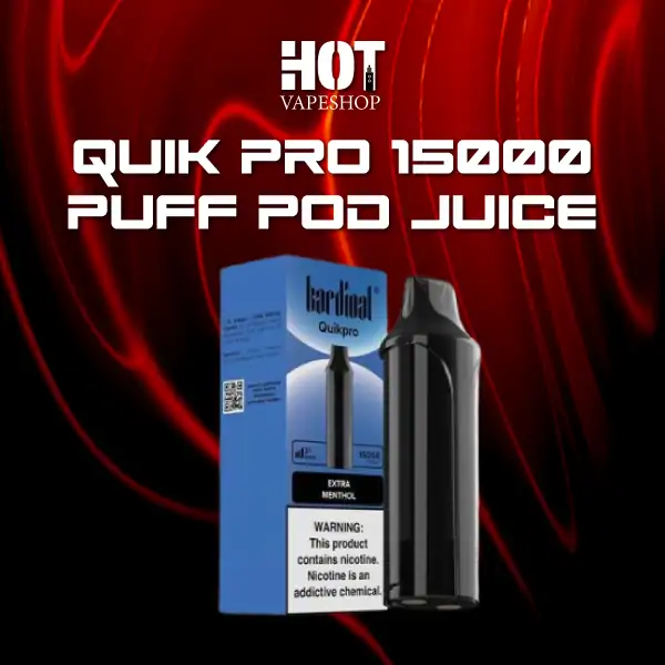 quik pro 15000 puffs pod juice extra menthol