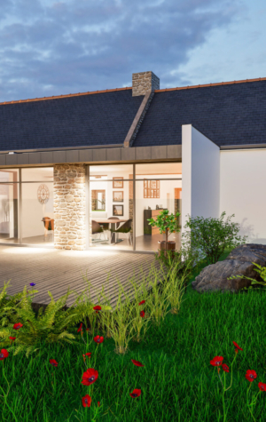 Extension toit plat véranda à Landudec