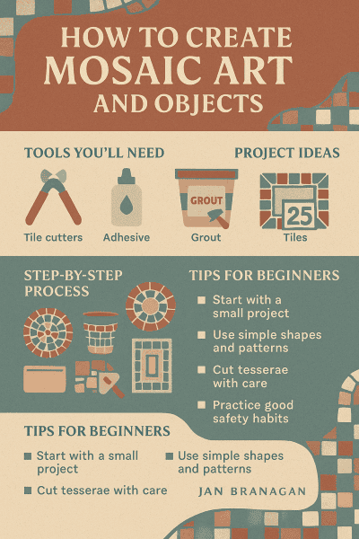 infographic image of How to create Mosaic Art and objects