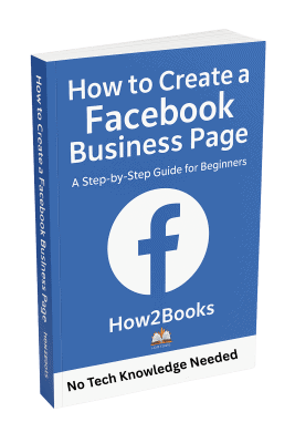 book cover blue and white on how to create a facebook business page