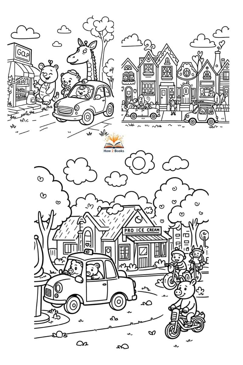 Vroom Town – Car Colouring Book for Kids Ages 4-9 - Image 2