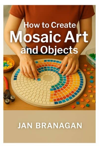 person cutting tessarae to create mosaic art