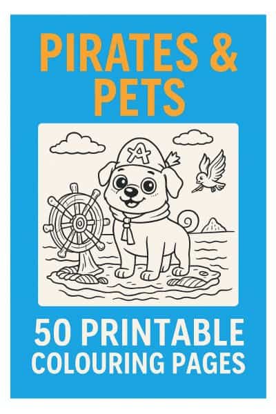 Pirates And Pets Colouring Book -50 Pages