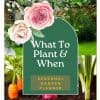 agarden with a rose bush and lush lawns with a copy of a seasonal garden planner