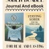 a graphic representing an ebook and a journal on being sober