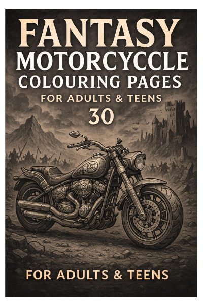 Fantasy Motorcycle Colouring Pages for Adults & Teens