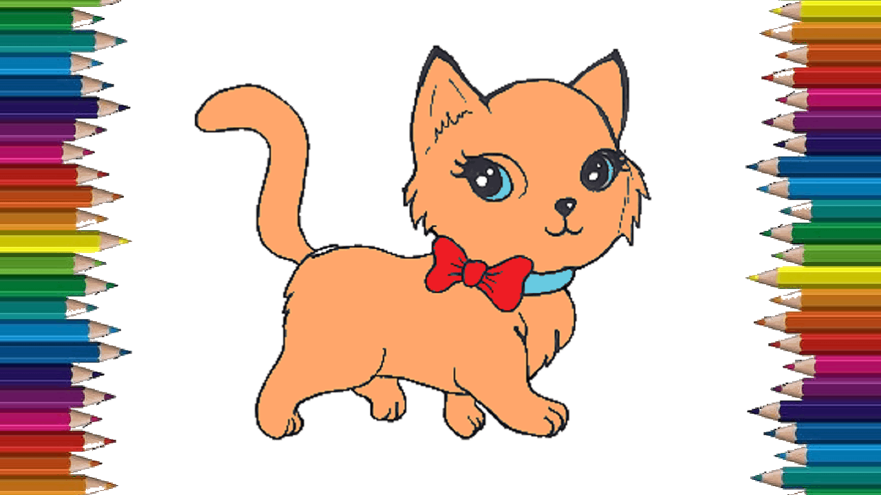 How to draw a cute cat step by step – Cartoon Cat drawing easy