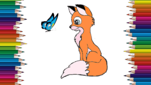 How to draw a cute fox step by step - Fox cartoon drawing easy for kids