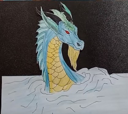 How to Draw a Dragon 3D step by step