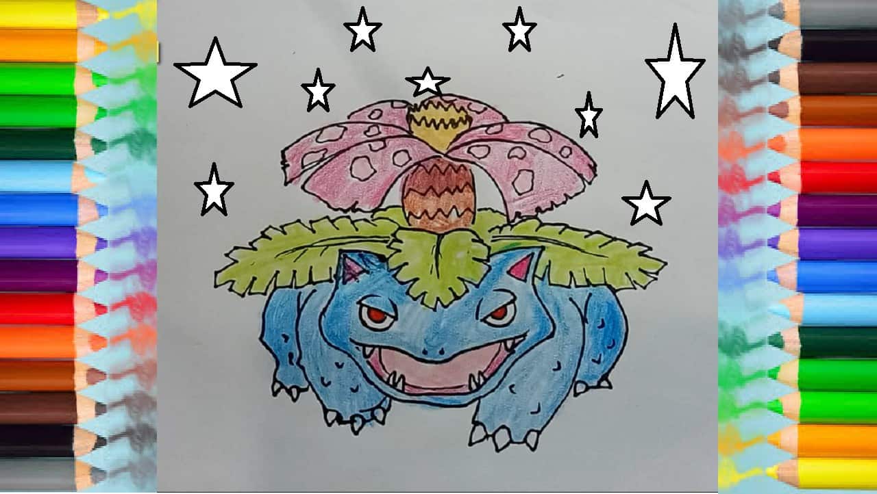 How to draw venusaur from pokemon and coloring pages