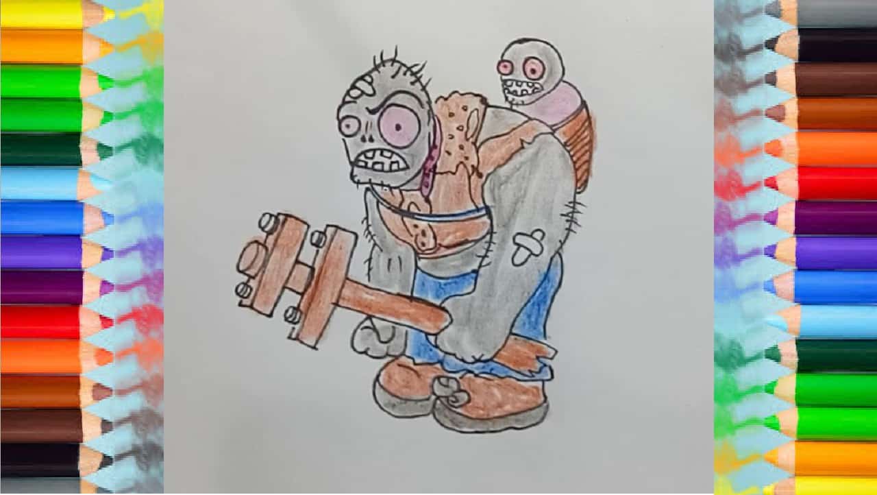 how to draw Giga gargantuar from Plants vs Zombies
