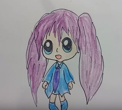how to draw a chibi girl – Chibi Hatsune Miku drawing