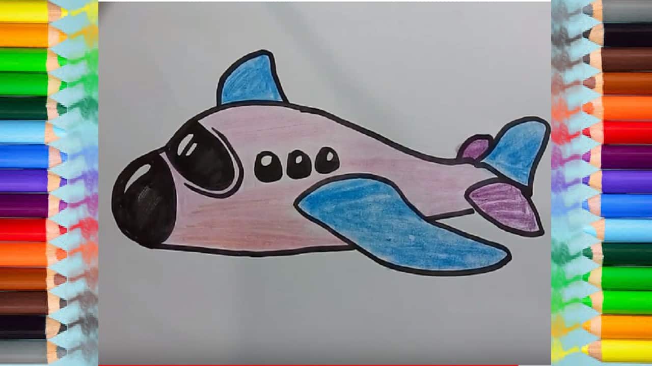 How to Draw a cartoon Plane  | coloring pages for kids