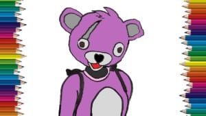 How to Draw the Pink Teddy Bear Outfit - Fortnite - Draw for kids