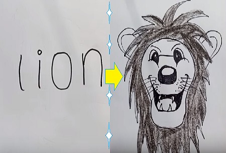 How to Turn Words Lion into a Cartoon