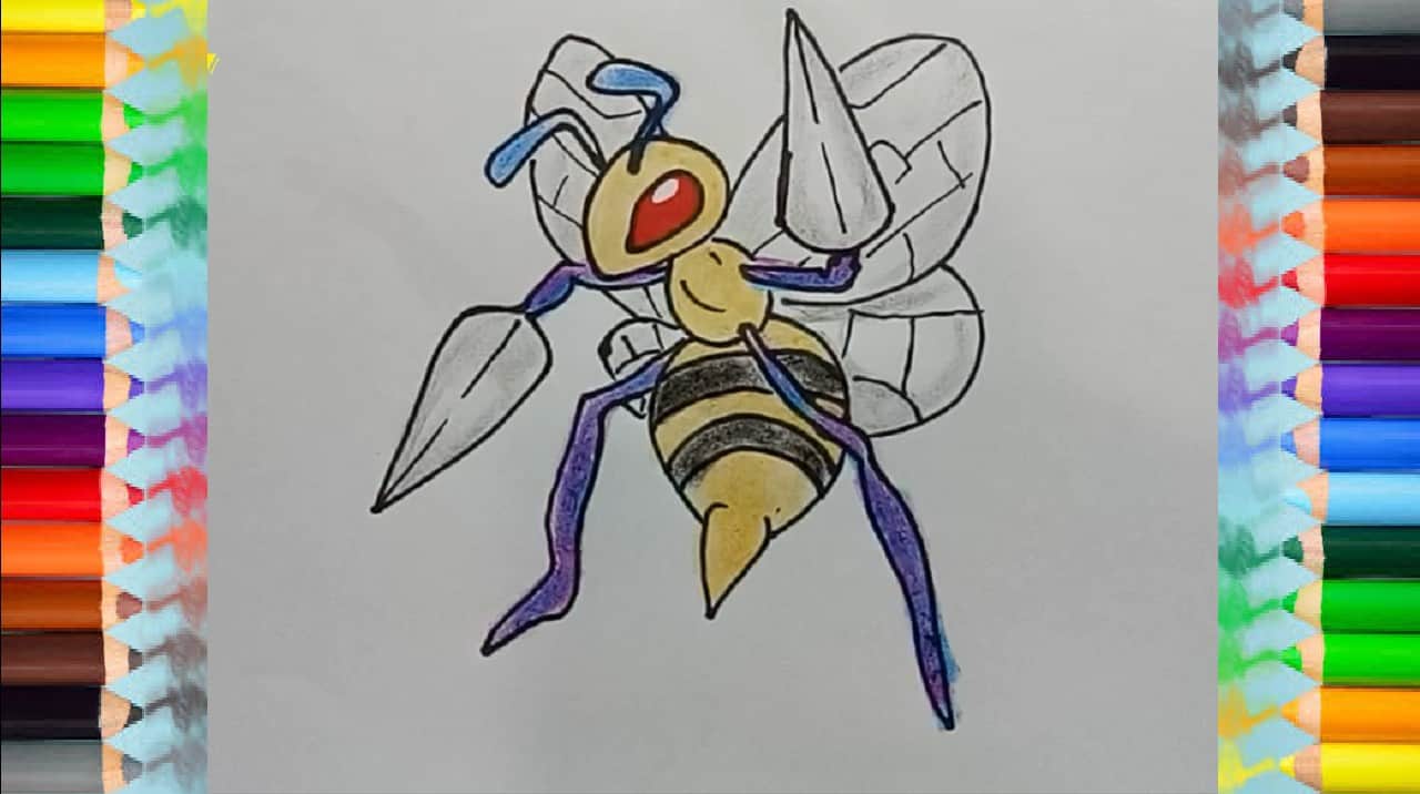 Pokemon drawing and coloring | How to Draw Beedrill from Pokemon