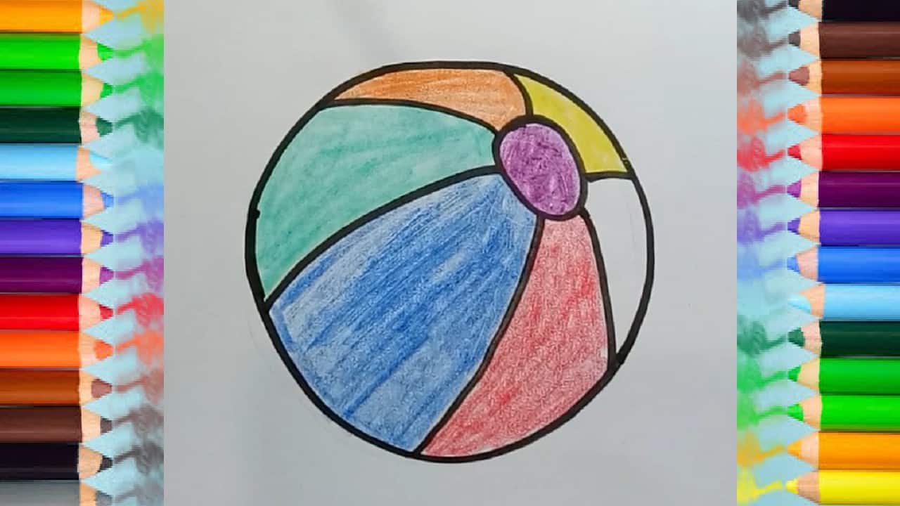 How to Draw a Ball and coloring