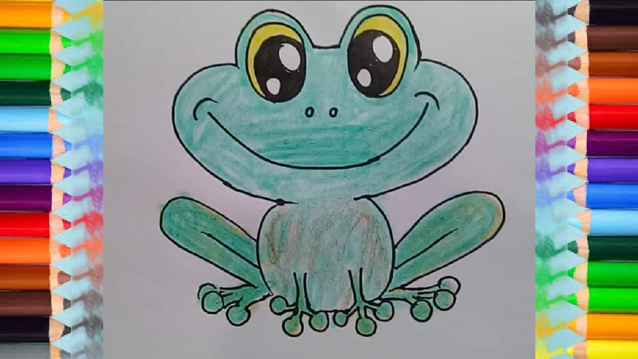 How to Draw a cute Frog | Draw cute animals, Easy Tutorial