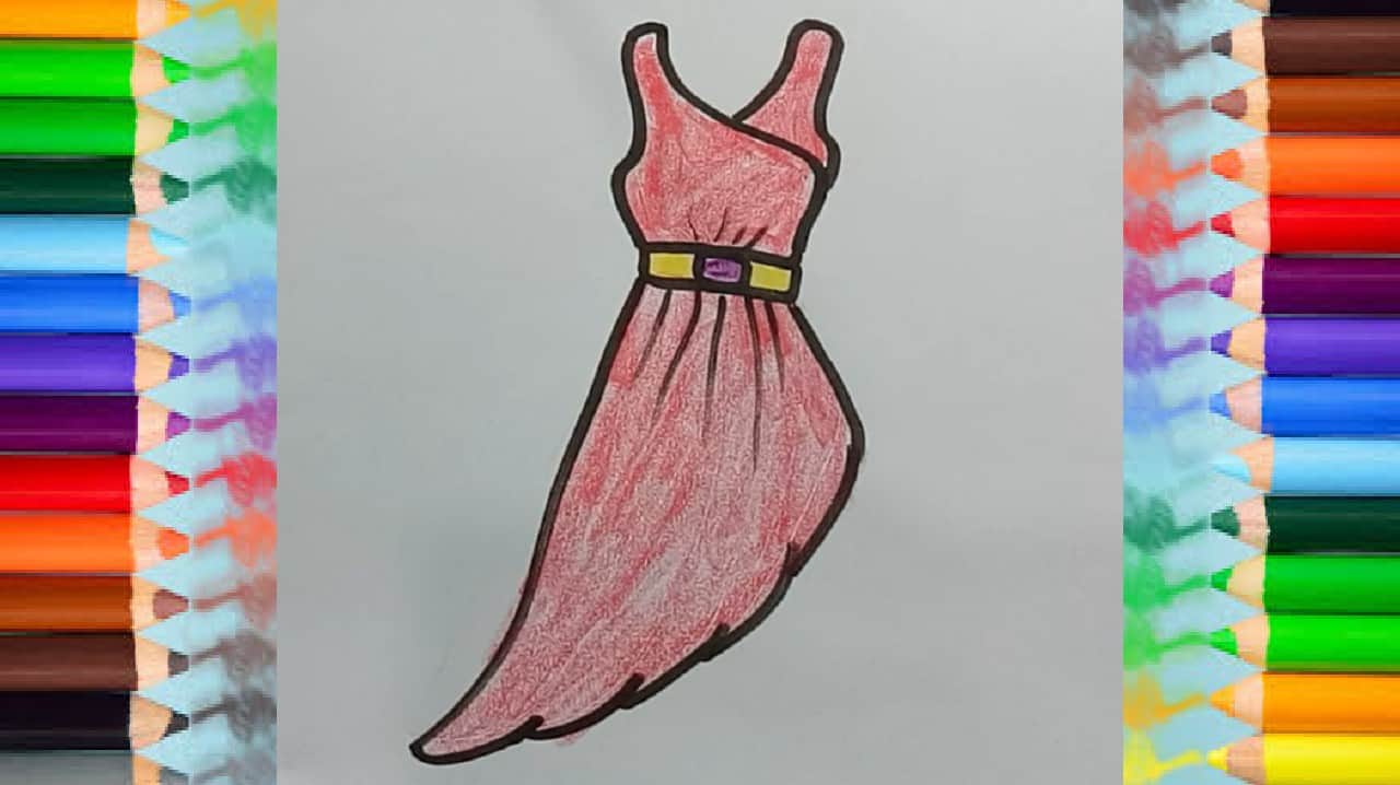 how to draw dress designs step by step