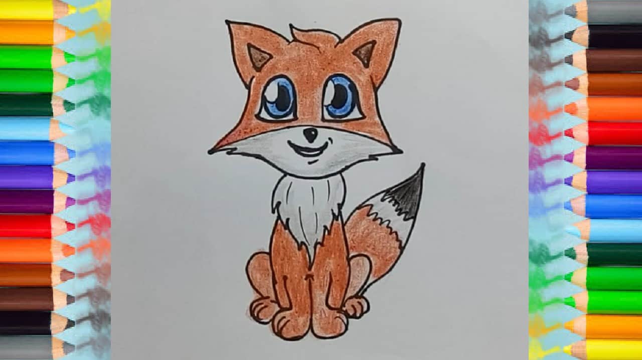 How to draw a cartoon fox cute step by step