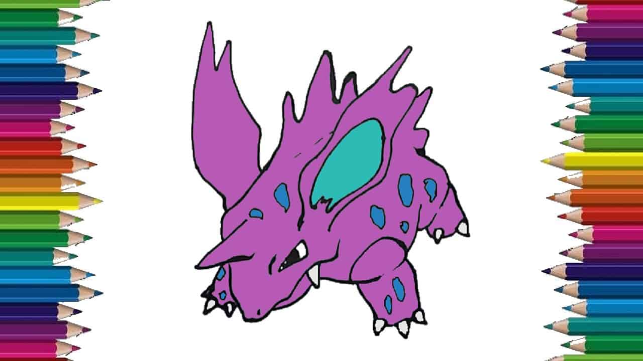 How to draw Nidorino from Pokemon step by step