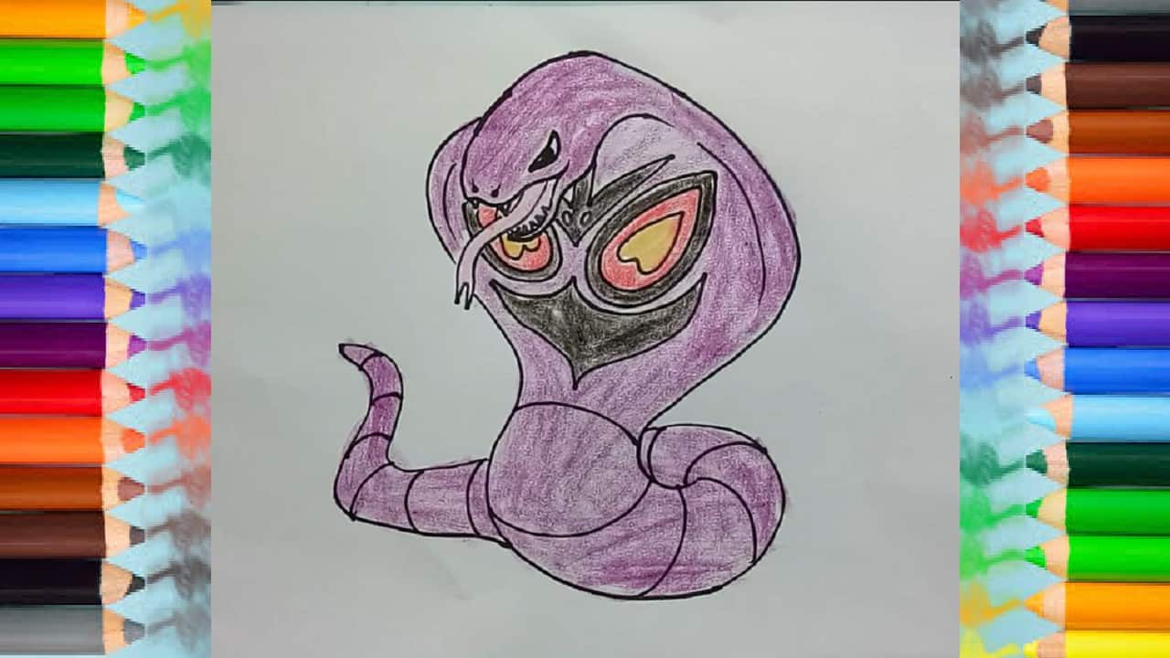 Pokemon drawing and coloring – how to draw Arbok from Pokemon