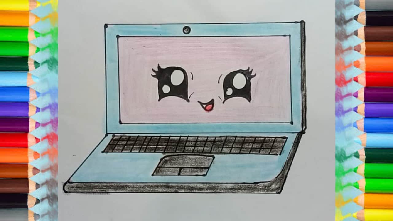 How to Draw a cute Laptop – Draw so cute