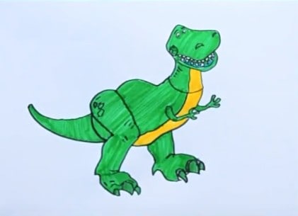 How to draw rex from toy story – Cartoon drawings