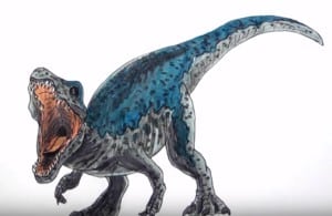 How to draw a baryonyx Dinosaur step by step