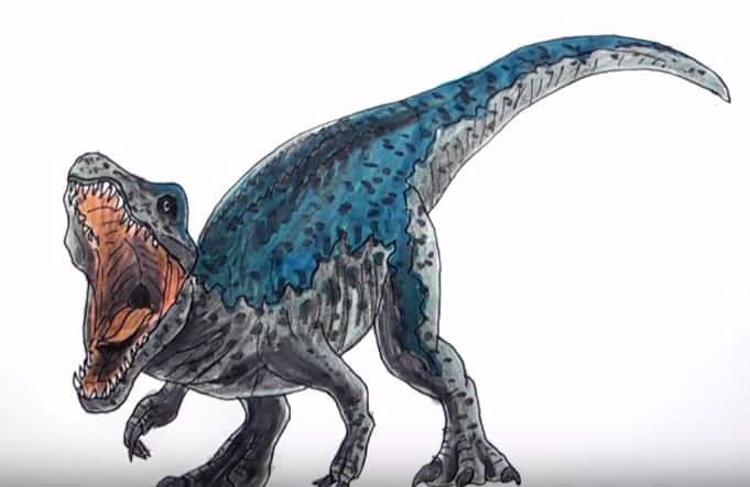 How to draw a baryonyx Dinosaur step by step | Dinosaur drawing