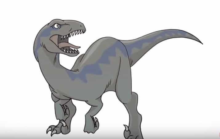 How to draw a velociraptor dinosaur step by step | Dinosaur drawing