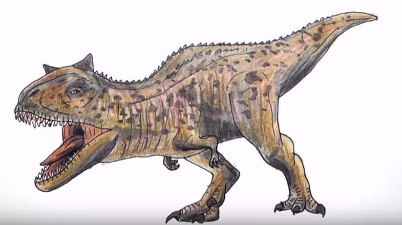 How to draw carnotaurus Dinosaur step by step | Dinosaur drawing