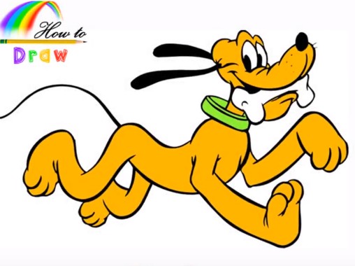 How to draw pluto from Mickey mouse – Cartoon drawings