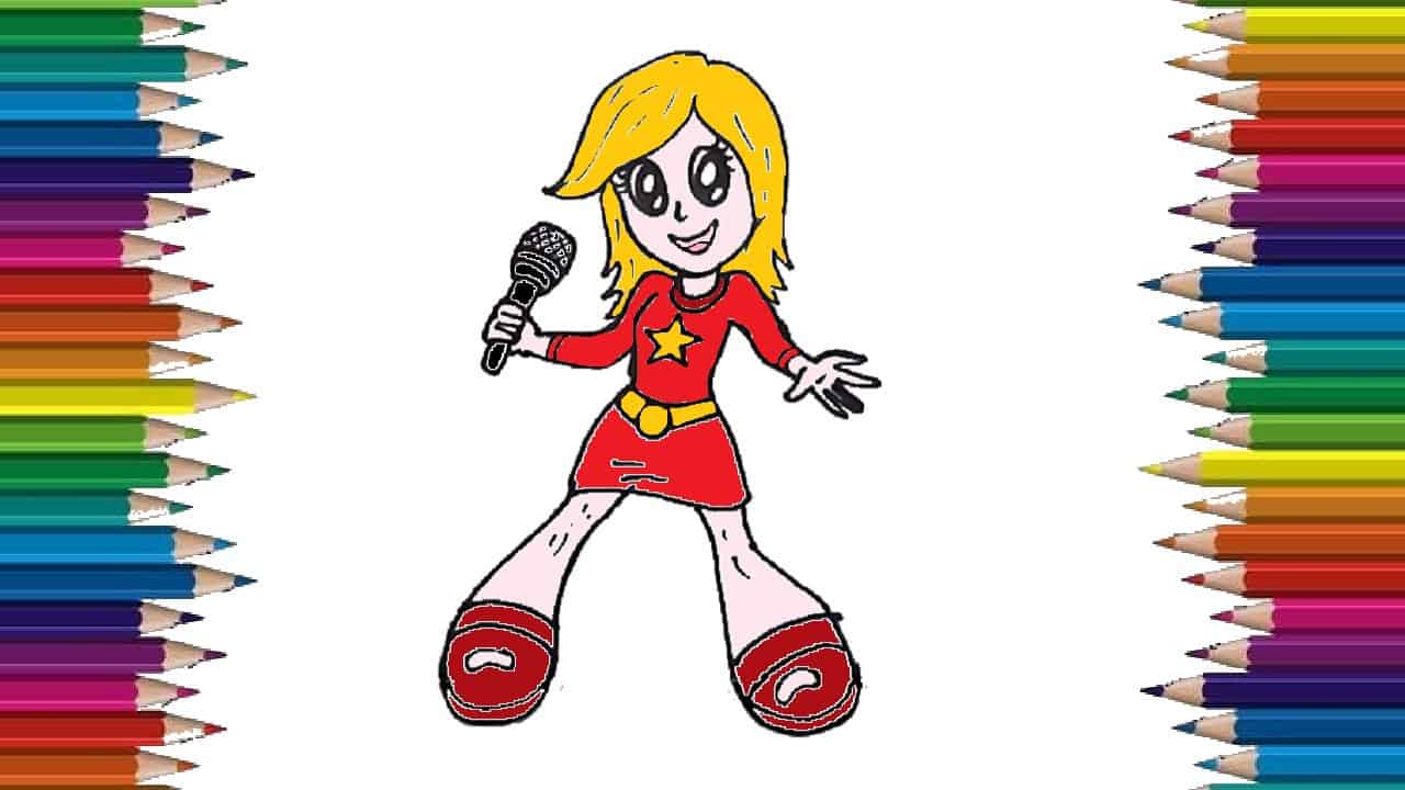 How to draw a singer cute and easy step by step