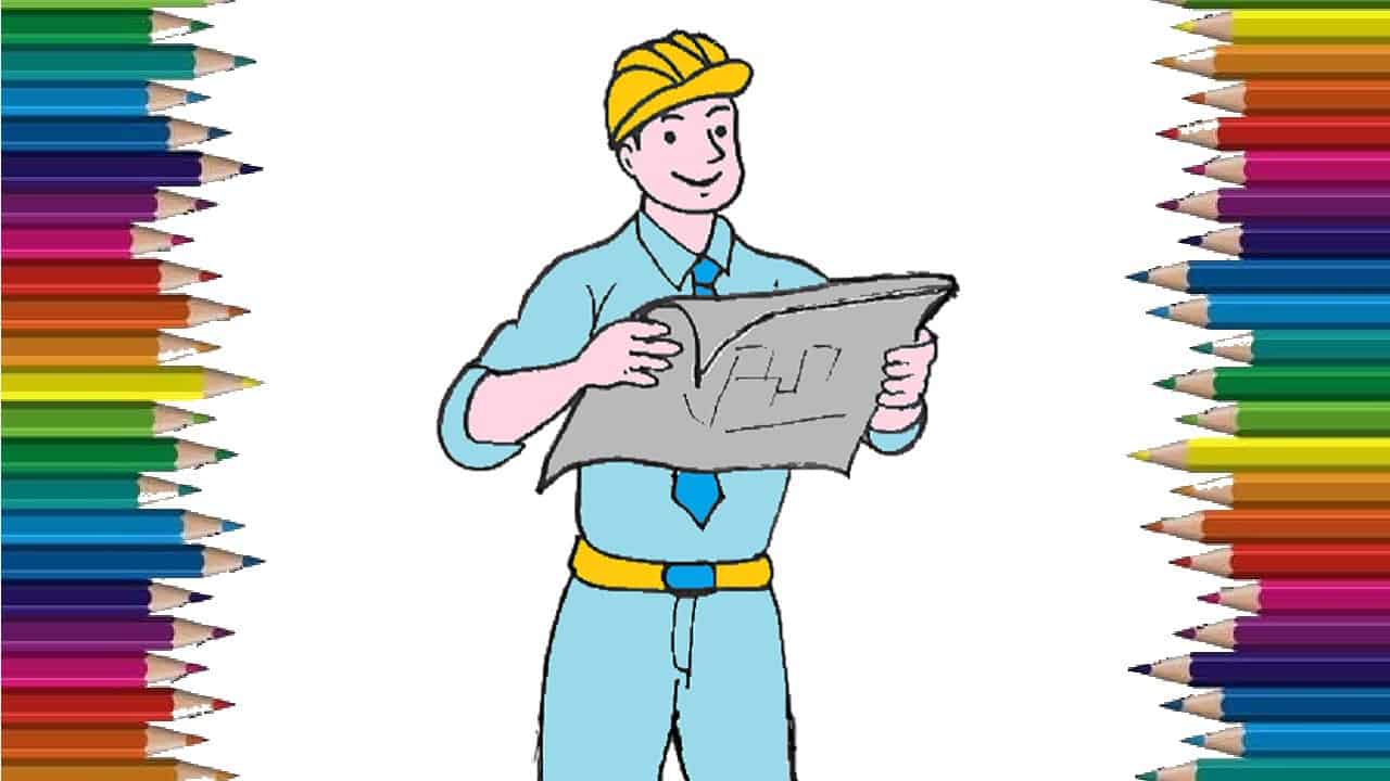 how to draw a engineer easy step by step | Easy drawing for kids