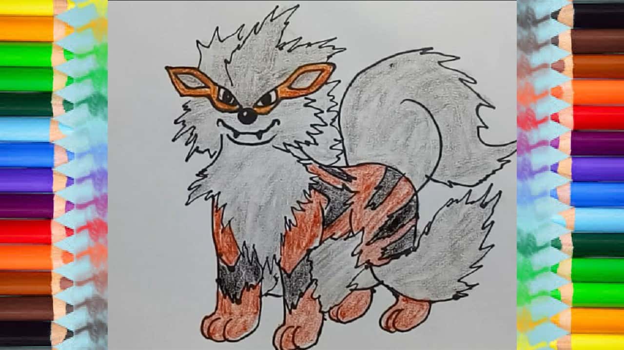 How to draw Arcanine from Pokemon – Pokemon drawing