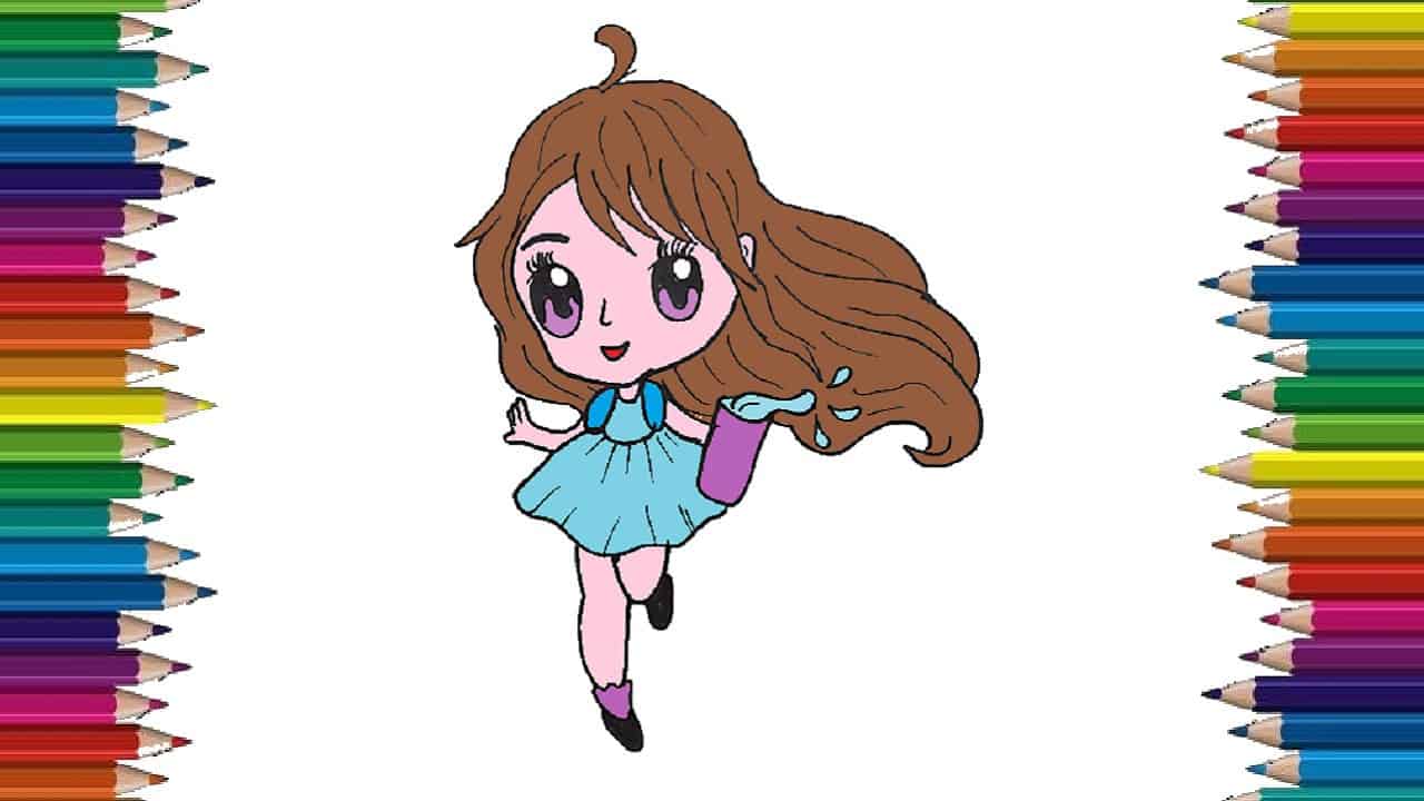 How to draw anime girl cute and easy | Cartoon Baby girl drawing step by step