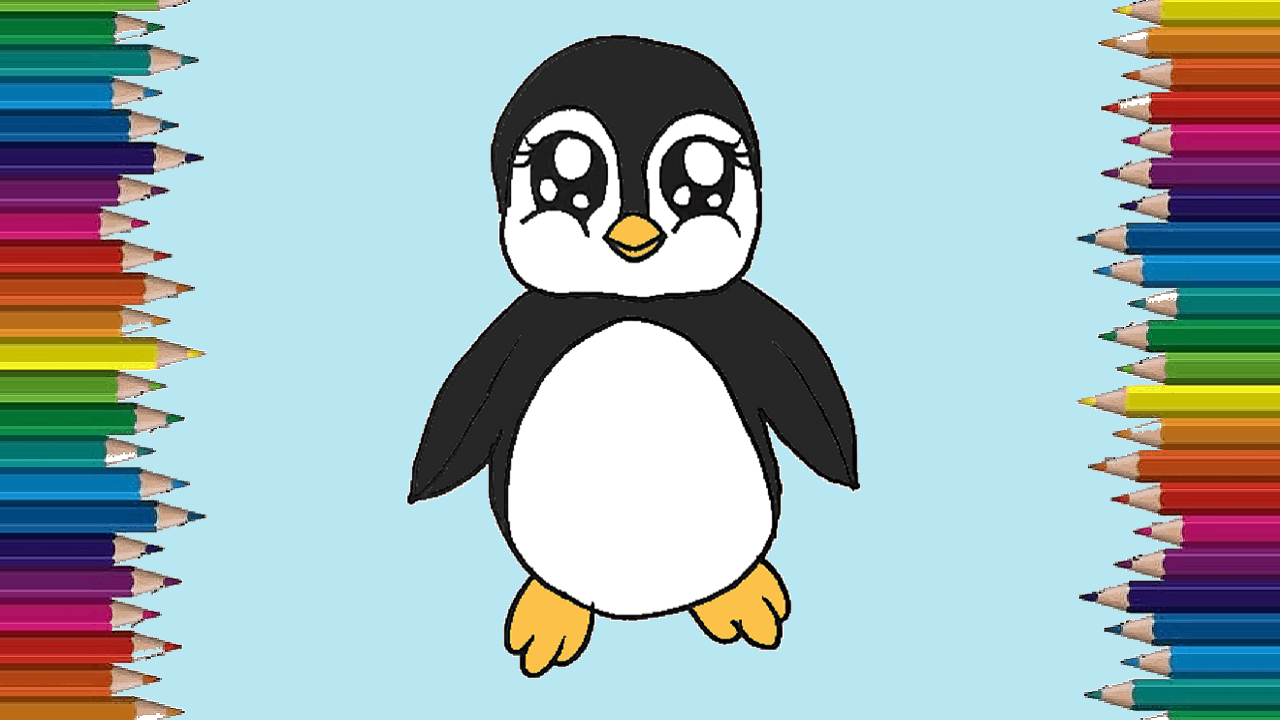 How to draw a baby penguin cute and easy – Penguin cartoon drawing step by step