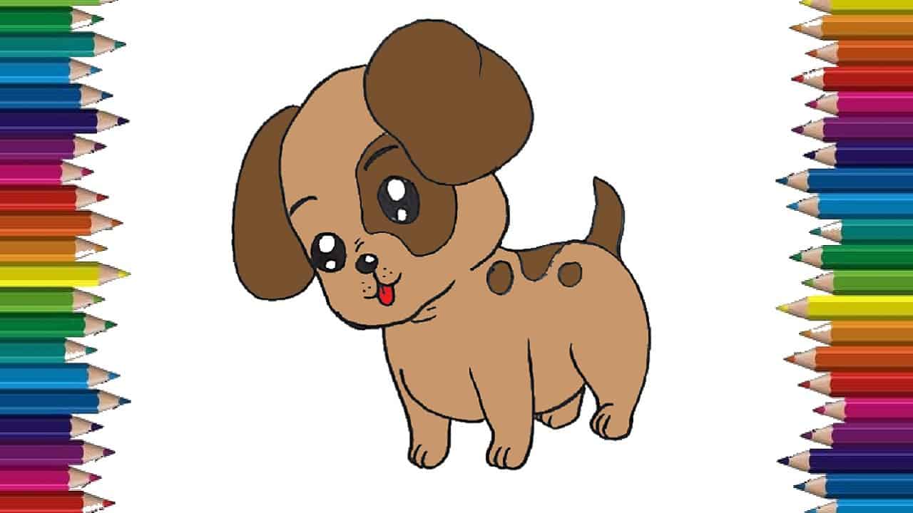 How to draw a baby dog step by step | Cartoon Puppy drawing easy