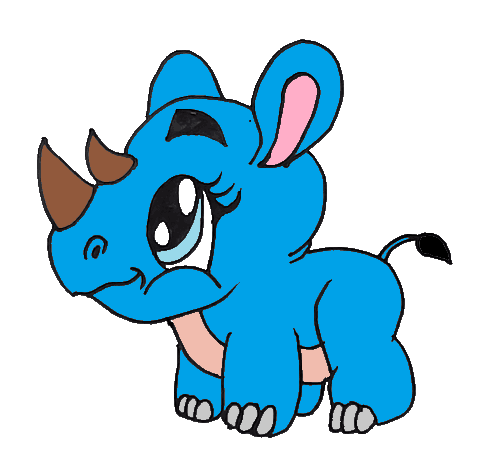How to draw a baby Rhino step by step – Cute Rhino drawing easy for beginners