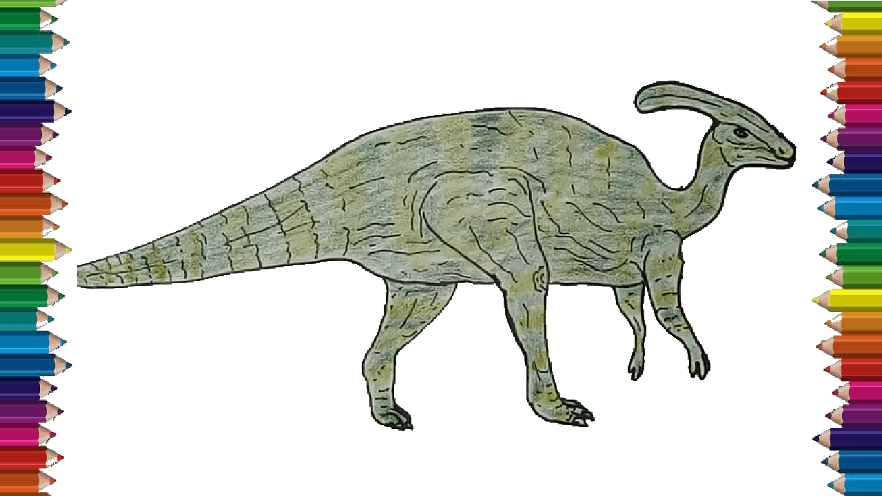 How to draw a parasaurolophus step by step – Dinosaur drawing easy for beginners