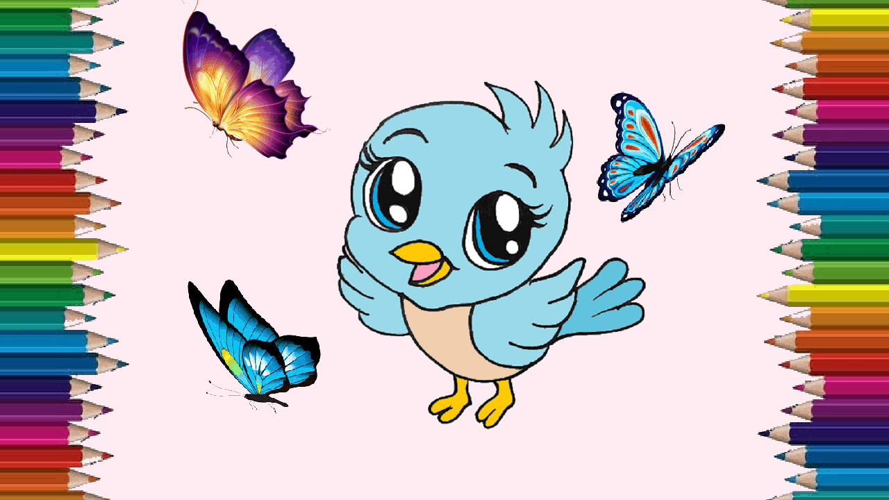 How to draw a baby bird cute and easy – Cartoon bird drawing step by step