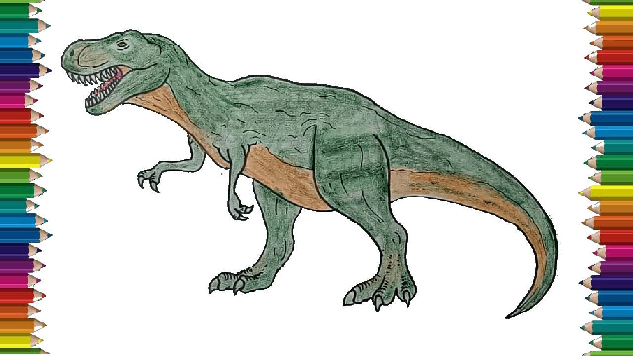 How to draw a T Rex step by step – Dinosaur Drawing Tutorial