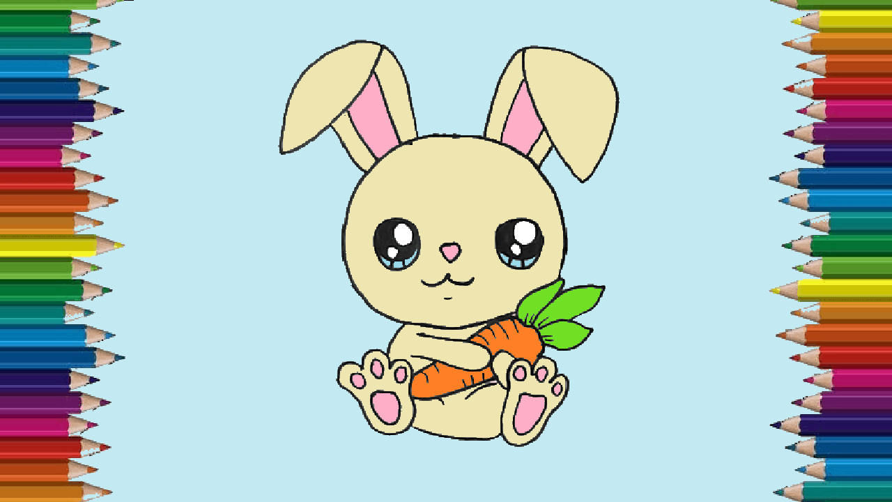 How to draw a bunny cute and easy – Cartoon Rabbit drawing step by step for beginners