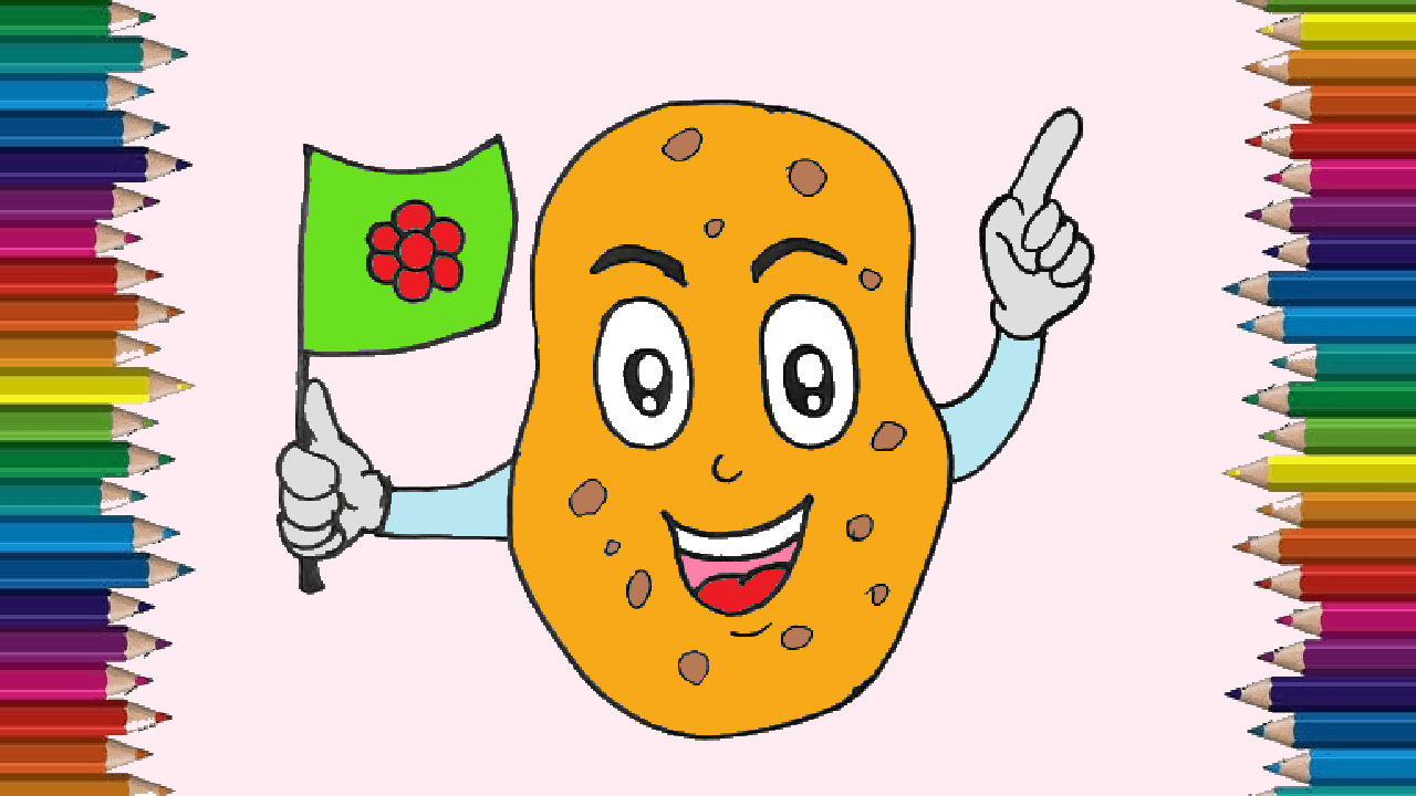 How to draw a Potato cute and easy – Cartoon potato drawing for beginners