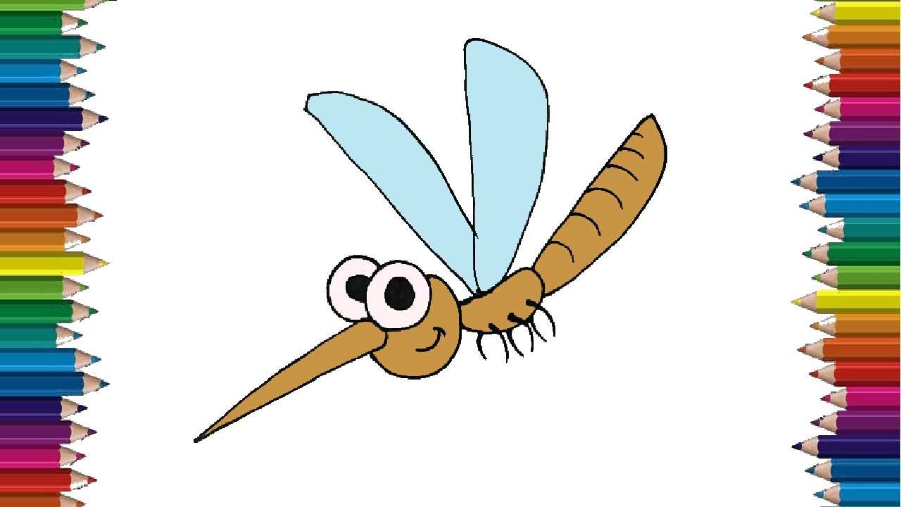 How to draw a mosquito cuteand easy – Cartoon mosquito drawing step by step for beginners