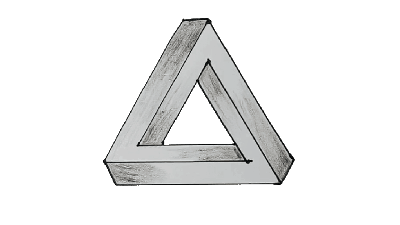 Optical Illusion Triangle 3D drawing – How to Draw an Optical Illusion Triangle for beginners