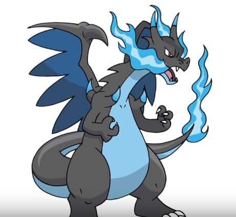 How to Draw Mega Charizard X step by step