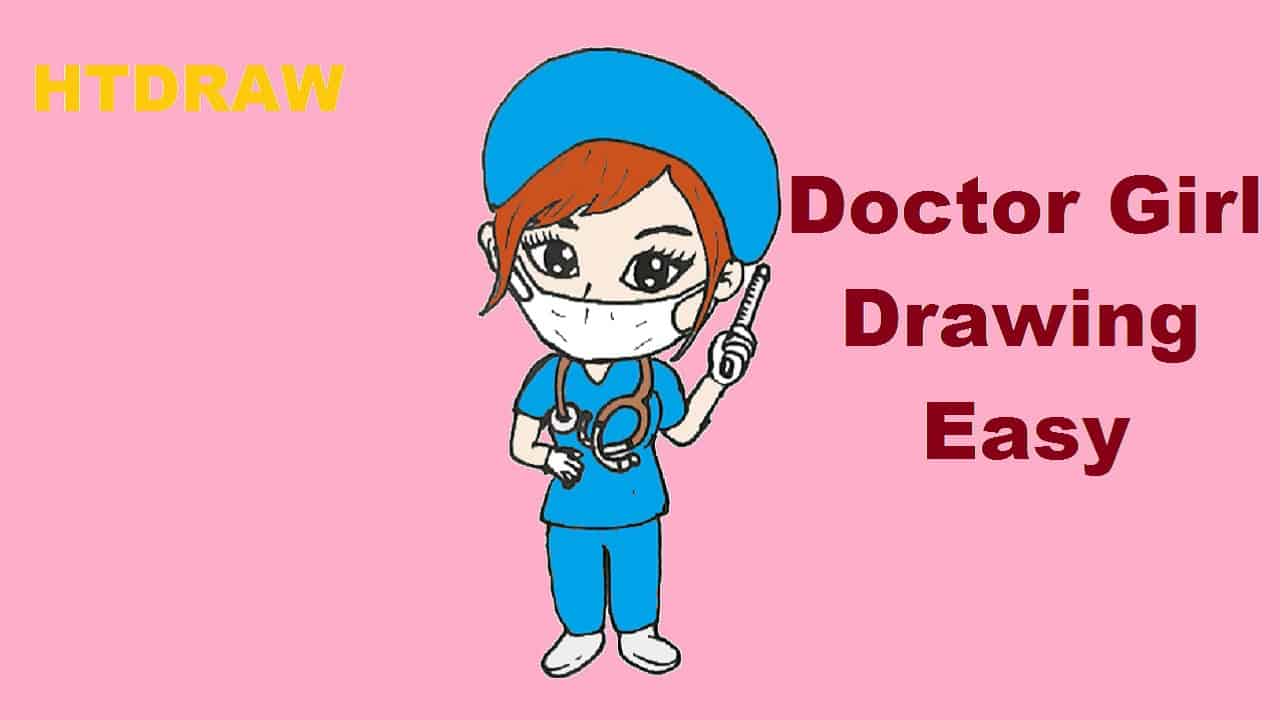 How to draw a doctor girl cute and easy