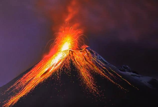 How to draw a Volcano with Pencil Step by Step